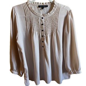 Jasmine & Juliana size XL light pink polka dot blouse